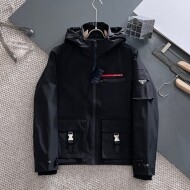프라다 PRADA 클래식 로고 디자인 캐주얼 후드 재킷 코트