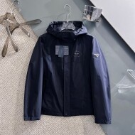프라다 PRADA 클래식 로고 디자인 캐주얼 후드 재킷 코트
