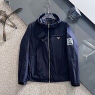 프라다 PRADA 클래식 로고 디자인 캐주얼 후드 재킷 코트