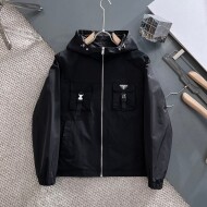 프라다 PRADA 클래식 로고 디자인 캐주얼 후드 재킷 코트