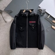 프라다 PRADA 클래식 로고 디자인 캐주얼 후드 재킷 코트