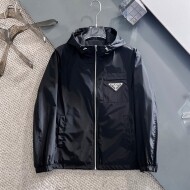 프라다 PRADA 클래식 로고 디자인 캐주얼 후드 재킷 코트