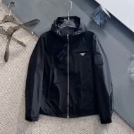 프라다 PRADA 클래식 로고 디자인 캐주얼 후드 재킷 코트