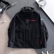 프라다 PRADA 클래식 로고 디자인 캐주얼 후드 재킷 코트