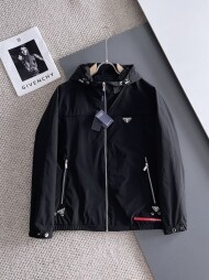 프라다 PRADA 클래식 로고 디자인 캐주얼 후드 재킷 코트