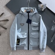 프라다 PRADA 클래식 로고 디자인 캐주얼 후드 재킷 코트