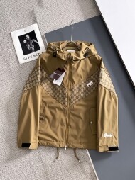 구찌 GUCCI 클래식 로고 디자인 캐주얼 후드 재킷 코트