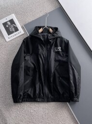 아르마니 Armani 클래식 로고 디자인 캐주얼 후드 재킷 코트