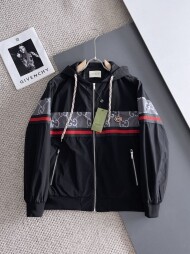 구찌 GUCCI 클래식 로고 디자인 캐주얼 후드 재킷 코트