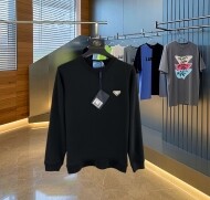 프라다 PRADA 클래식 삼각 로고 심플 남녀 라운드 맨투맨