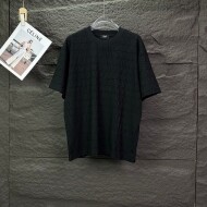 펜디 FENDI 로고 자카르 전판 심플 캐주얼 반팔 티 남녀 공용