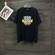 펜디 FENDI 로고 패턴 심플 캐주얼 반팔 티 남녀 공용