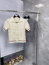 톰브라운 엠보싱 반팔 가디건