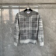 톰브라운 체크 니트