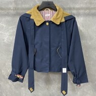 톰브라운 탈부착 넥타이 후드 숏코트