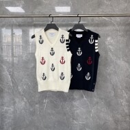 톰브라운 브이넥 니트 조끼