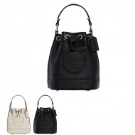 코치 뎀시 드로스트링 레더 미니 버킷 15 패치 C5269