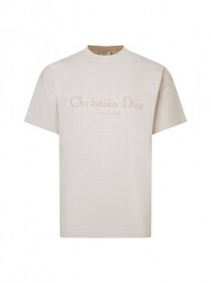 디올 DIOR 레터링 자카드 편안 소프트 남녀 니트 반팔