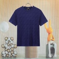 펜디 FENDI 클래식 빈티지 레터링 자카드 남녀 니트 반팔