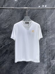 로로피아나 Loro Piana 클래식 자수 스몰 로고 라운드 남녀 니트 반팔