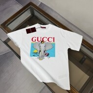 구찌 GUCCI 클래식 프린트 패션 커플 반팔 티