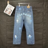 크롬하츠 Chrome Hearts 산스크로스 와펜 커플 워싱 데님 팬츠