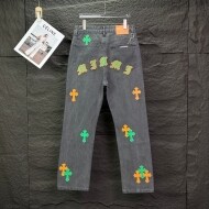 크롬하츠 Chrome Hearts 십자가 패치 디자인 트렌드 빈티지 데님 팬츠