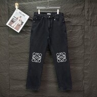 로에베 LOEWE 로고 패턴 모던 캐주얼 와이드 데님 팬츠