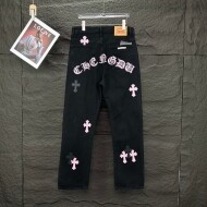 크롬하츠 Chrome Hearts 십자가 패치워크 트렌디 캐주얼 데님 팬츠