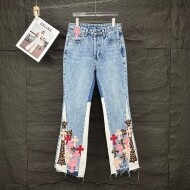 크롬하츠 Chrome Hearts 십자가 패치워크 트렌디 캐주얼 데님 팬츠