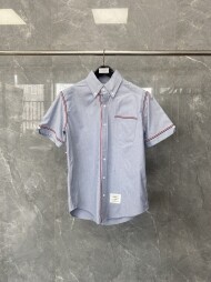 톰브라운 스트라이프 프릴 반팔 셔츠