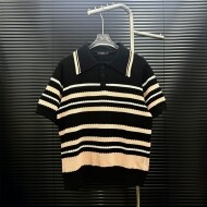 아미리 AMIRI 스트라이프 패치 자수 니트 폴로 반팔