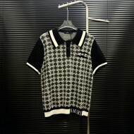아미리 AMIRI 빈티지한 디자인감의 패턴 캐주얼 폴로 니트 반팔