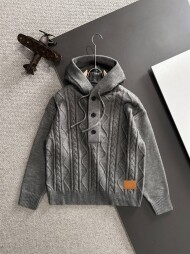 디올 DIOR 로고 모던 캐주얼 후드 니트