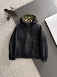 펜디 FENDI 로고 패션 리버시블 캐주얼 후드 코트