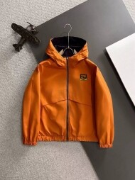 펜디 FENDI 로고 패션 리버시블 캐주얼 후드 코트