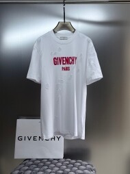 지방시 Givenchy 찢어진 영문 프린트 패션 남녀 반팔 티