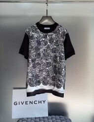 지방시 Givenchy 꽃 패턴 프린트 빈티지 캐주얼 반팔 티