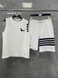 톰브라운 강아지 자수 나시 반바지 세트