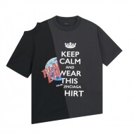 발렌시아가 BALENCIAGA 트렌디한 패치워크 디자인 빈티지 반팔 티셔츠 남녀 공용