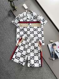구찌 GUCCI 패션 프린트 트렌드 반팔 셔츠+반바지 남성 세트