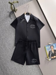 아미리 AMIRI 캐주얼 컴포트 소프트 반팔 셔츠+반바지 남성 세트