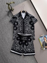 아미리 AMIRI 캐주얼 컴포트 소프트 반팔 셔츠+반바지 남성 세트