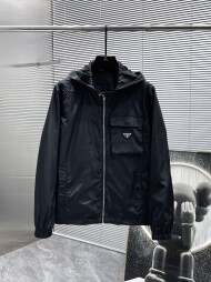 프라다 PRADA 삼각 로고 캐주얼 남성 후드 점퍼