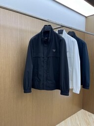 프라다 PRADA 심플 캐주얼 삼각 로고 남성 차이나 재킷