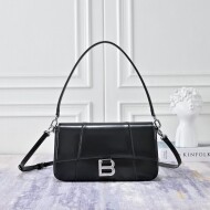 발렌시아가 아위글래스 참 슬링백 미디엄 블랙 은장