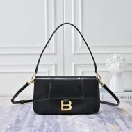 발렌시아가 아위글래스 참 슬링백 미디엄 블랙 금장