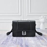 발렌시아가 아워글래스 플랩백 미디엄 블랙 은장