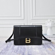 발렌시아가 아워글래스 플랩백 미디엄 블랙 금장