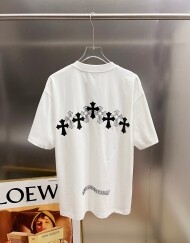 크롬하츠 Chrome Hearts 클래식 체크 디자인 캐주얼 반팔 티셔츠 남녀 공용